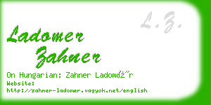 ladomer zahner business card